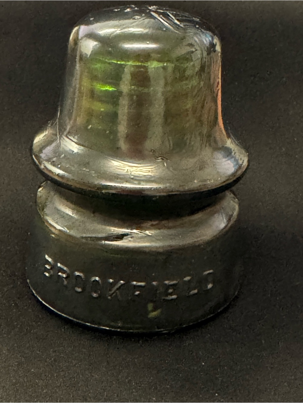 Brooksfield Glass Insulator in Olive Green